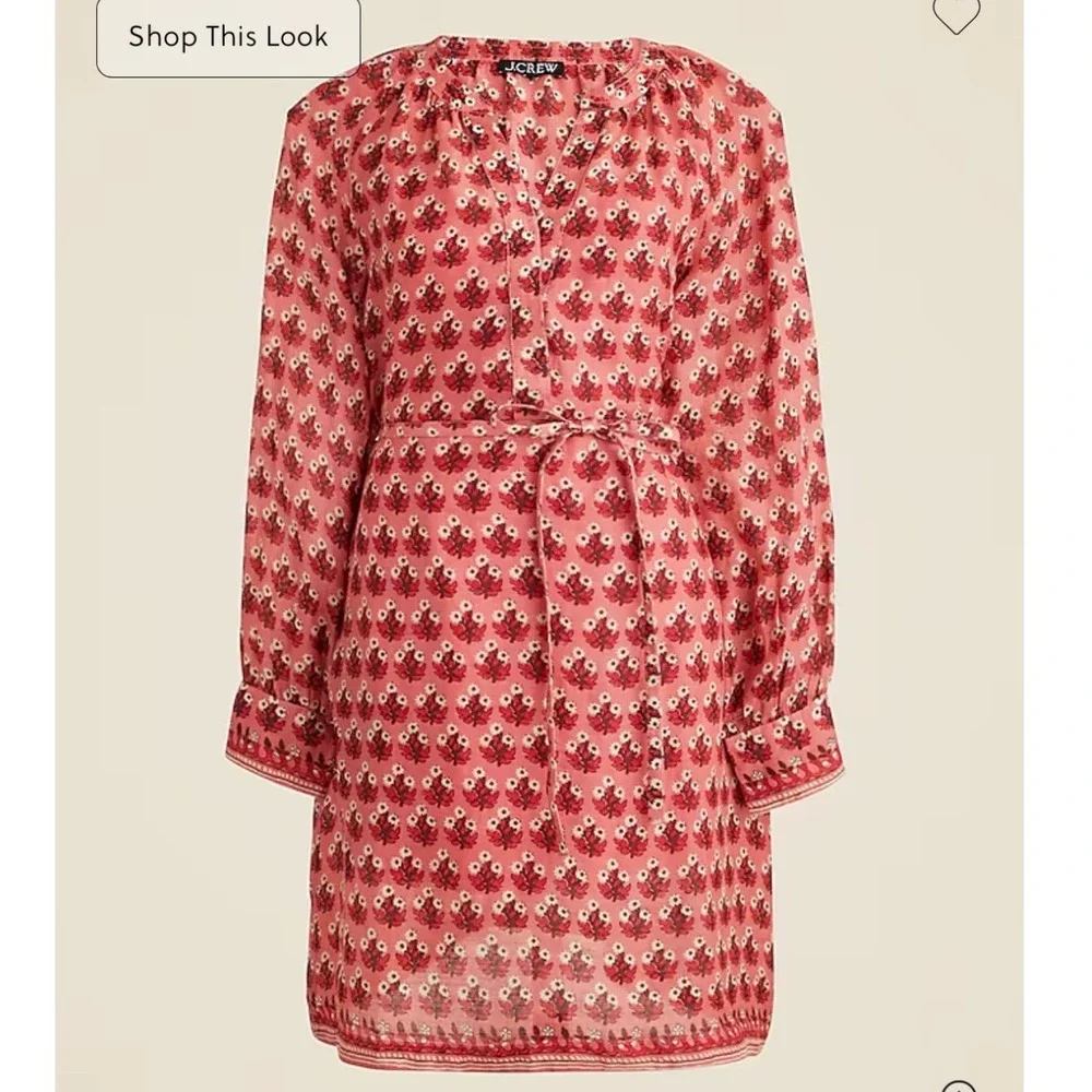 J. Crew Sz XS Cabana Mini Dress in Block-print Ramie $198
